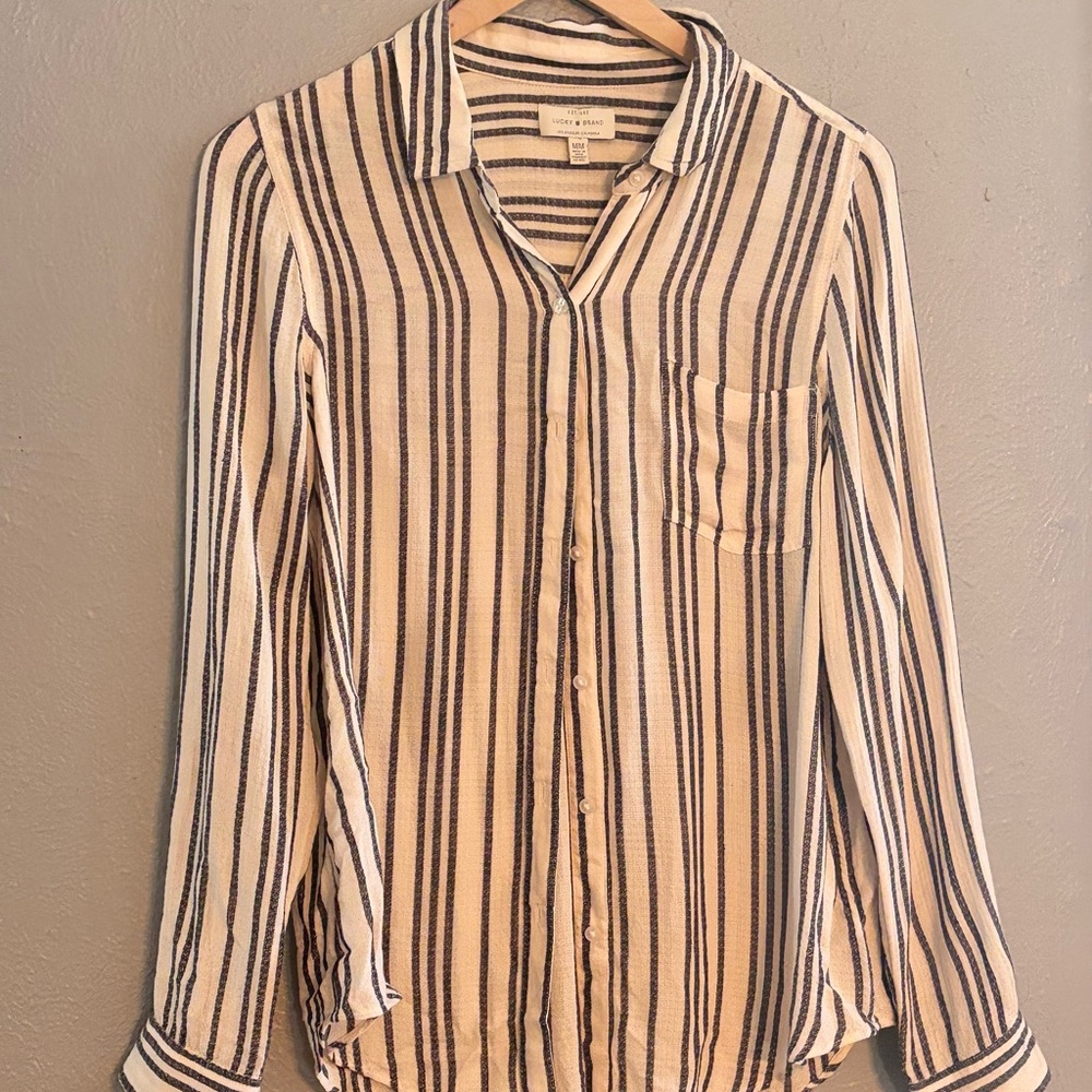Striped Button-Up Blouse - image 8